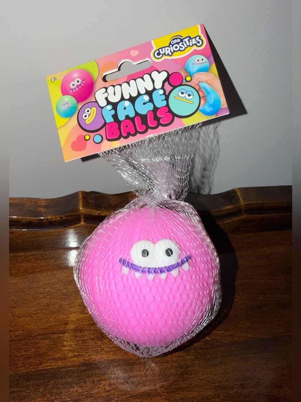 Funny Face Balls by Orb Curiosities - squishy stress toy - Pink